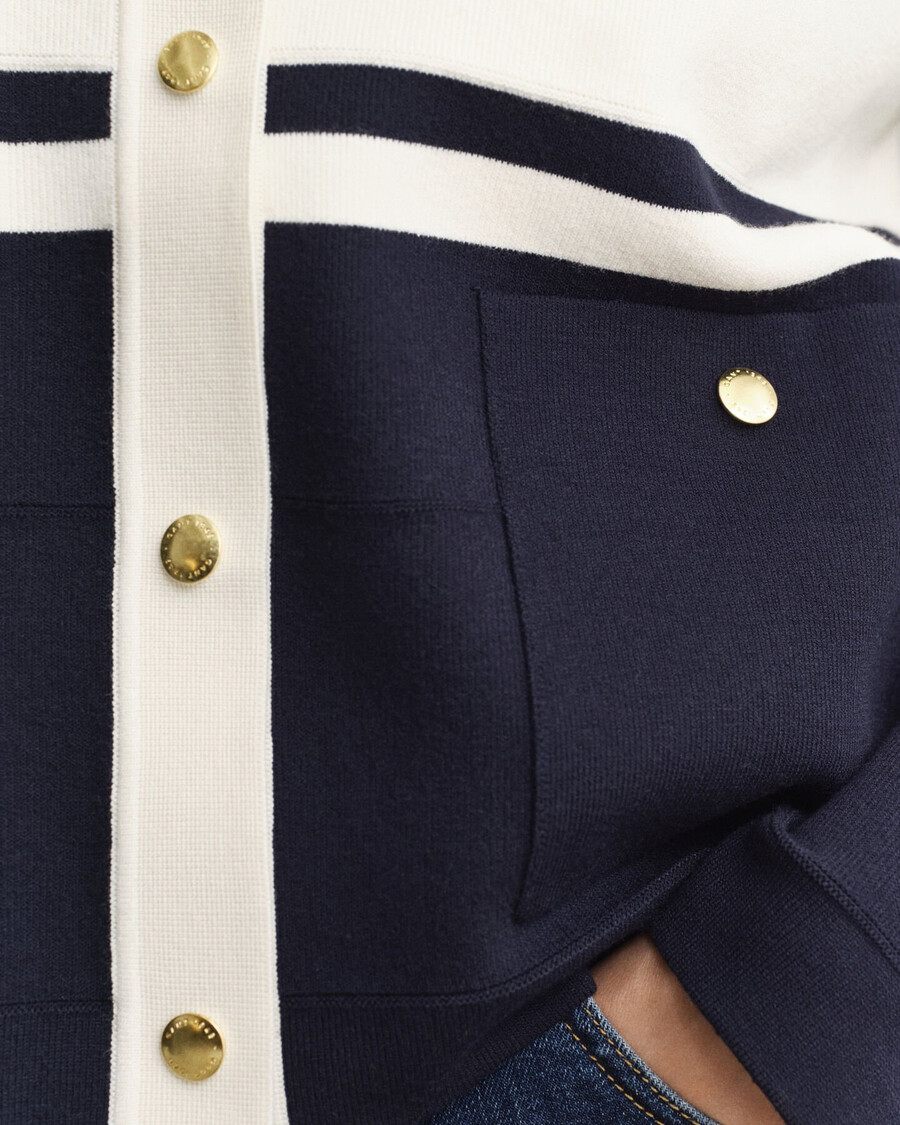 color blocked cardigan - evening blue