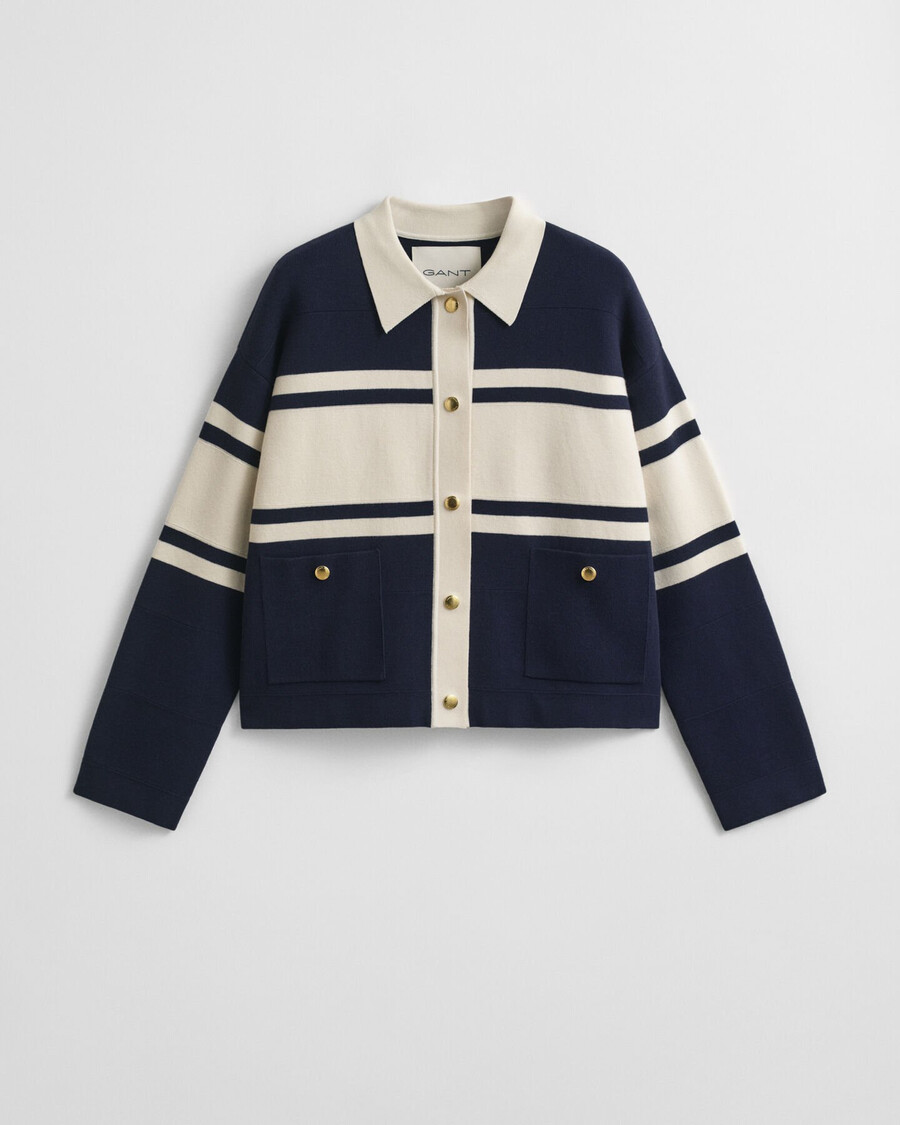 color blocked cardigan - evening blue