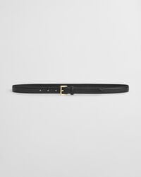 slim leather belt - black