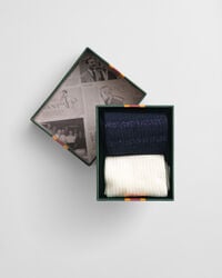 2pack metallic striped socks gift box - evening blue