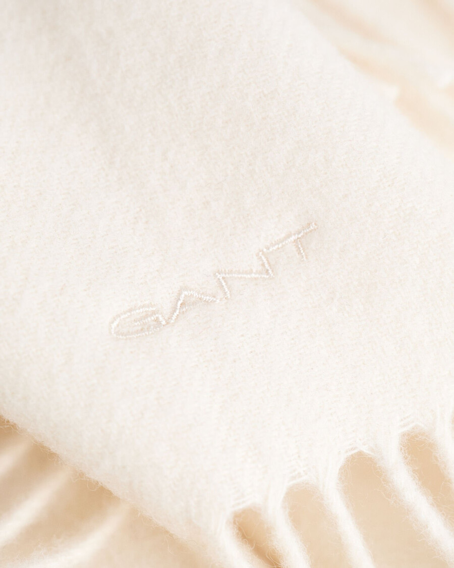 woven wool scarf - cream
