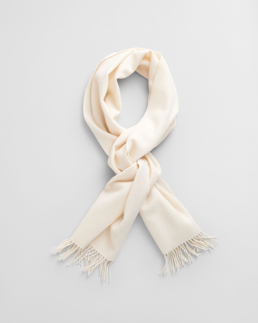 woven wool scarf - cream
