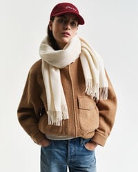 woven wool scarf - cream