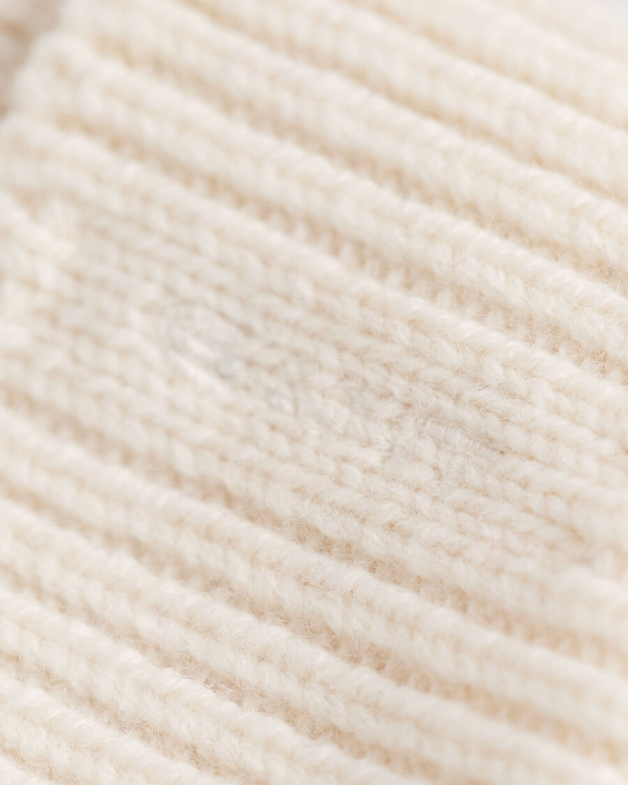 ribbed wool beanie - cream