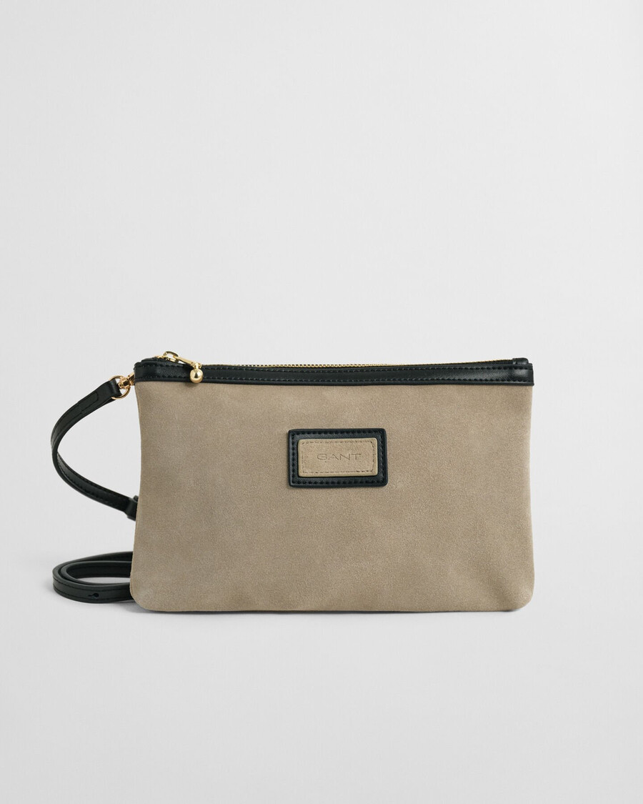 suede crossbody bag - taupe beige