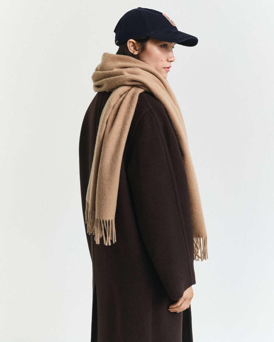 woven wool scarf - warm khaki