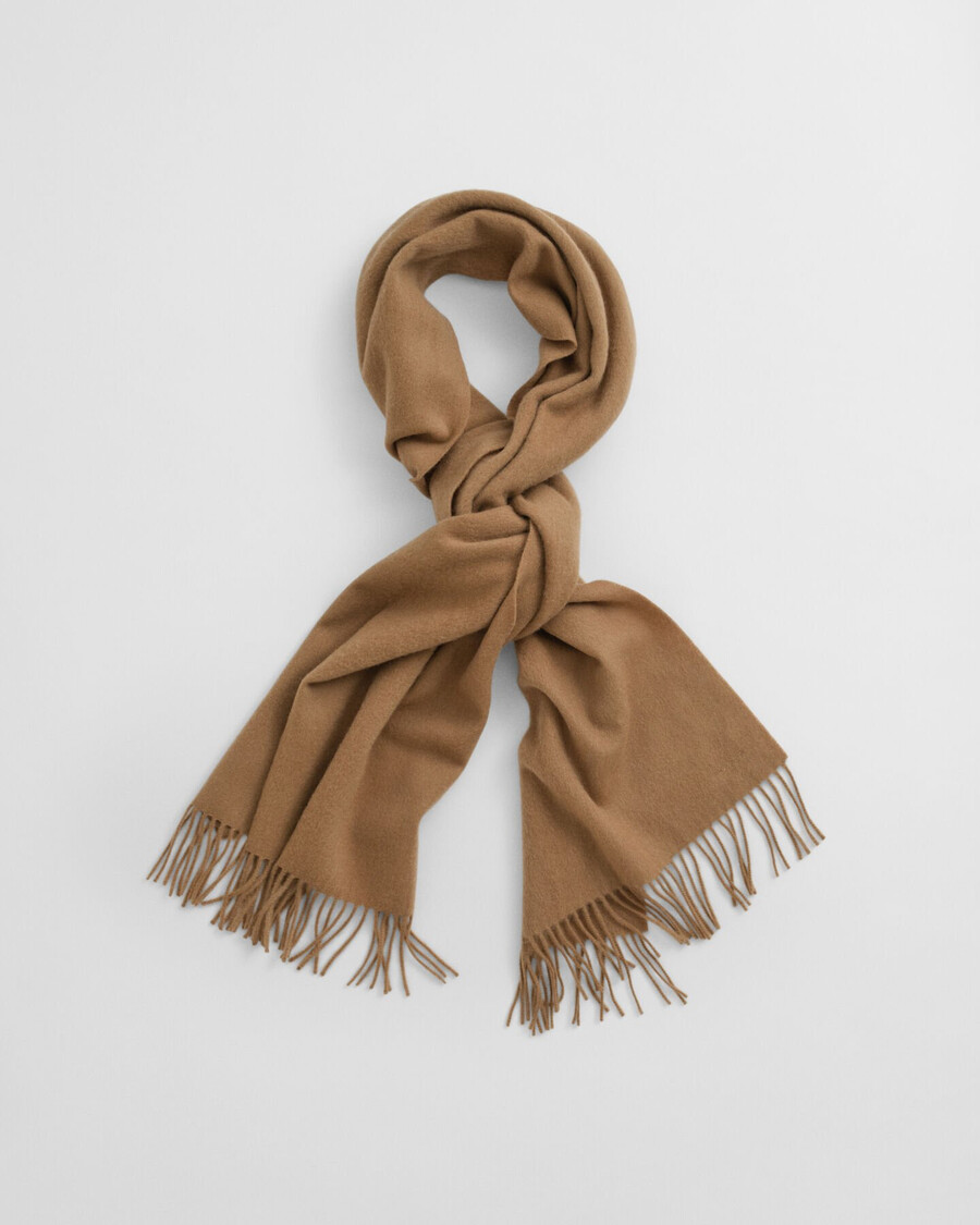 woven wool scarf - warm khaki