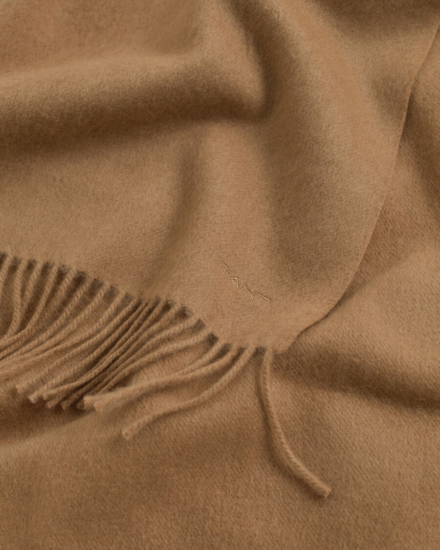 woven wool scarf - warm khaki