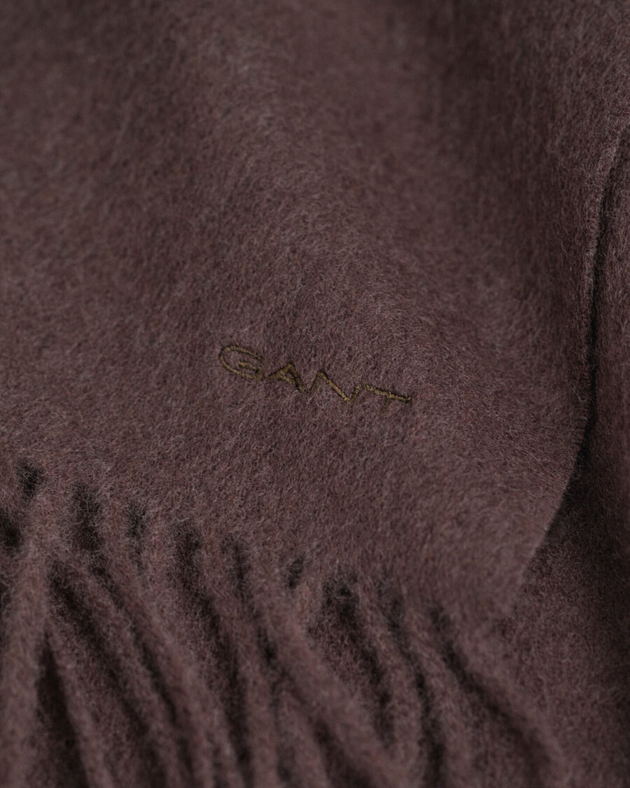 woven wool scarf - deep brown