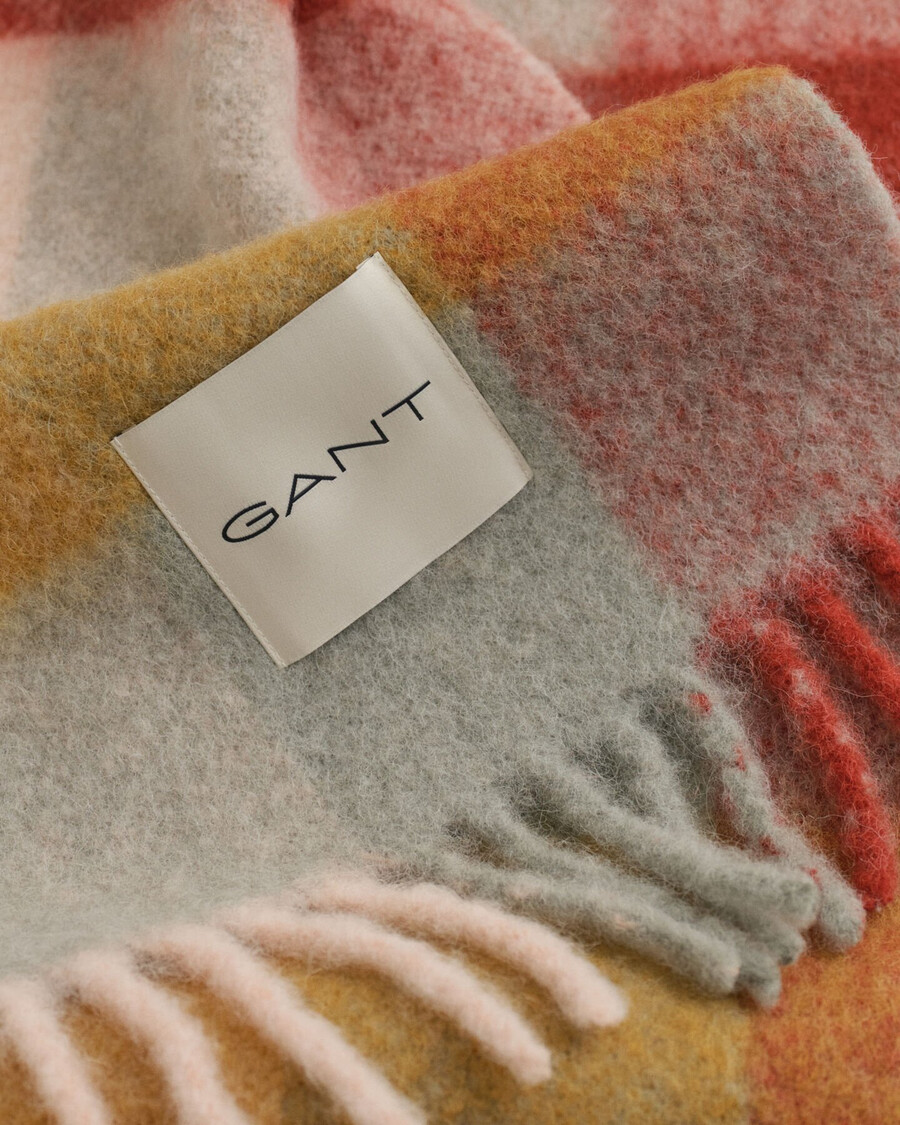checked alpaca wool blend scarf - multicolor