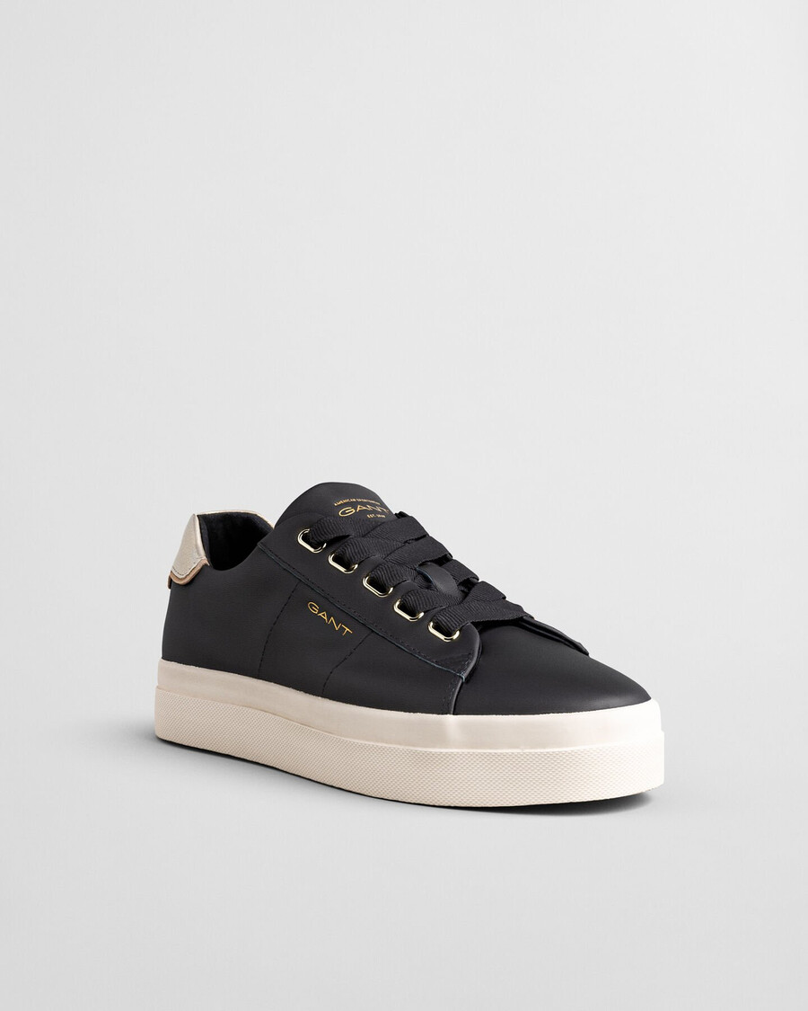 avona leather sneakers - ebony black