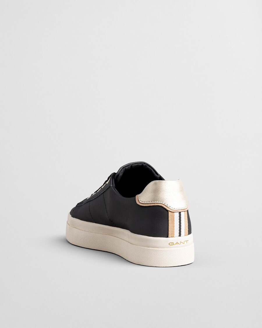 avona leather sneakers - ebony black
