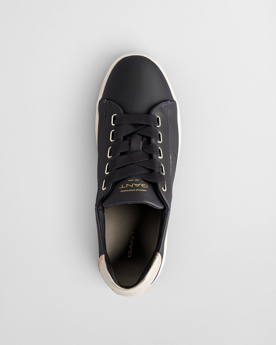 avona leather sneakers - ebony black