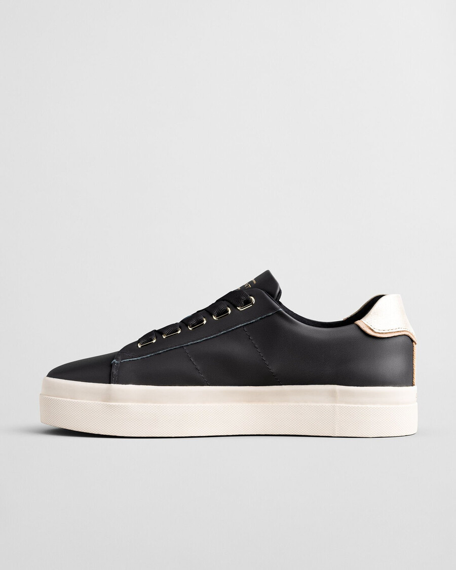 avona leather sneakers - ebony black