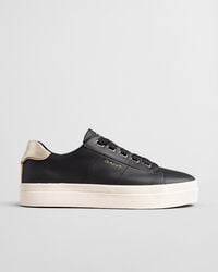 avona leather sneakers - ebony black