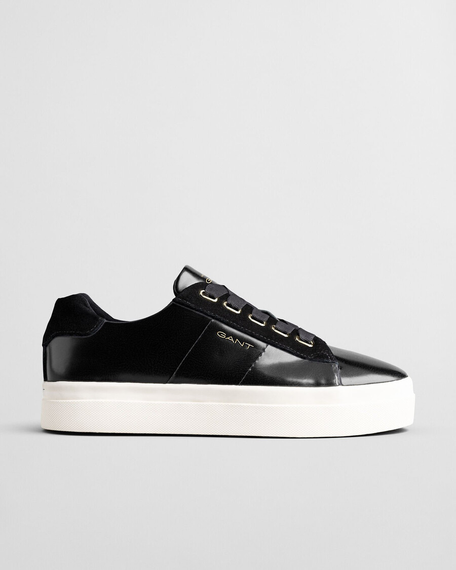 avona naplack leather sneakers - ebony black