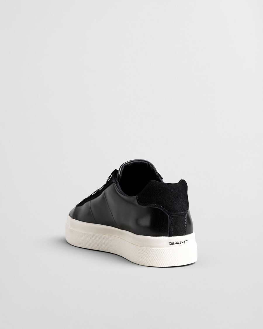 avona naplack leather sneakers - ebony black