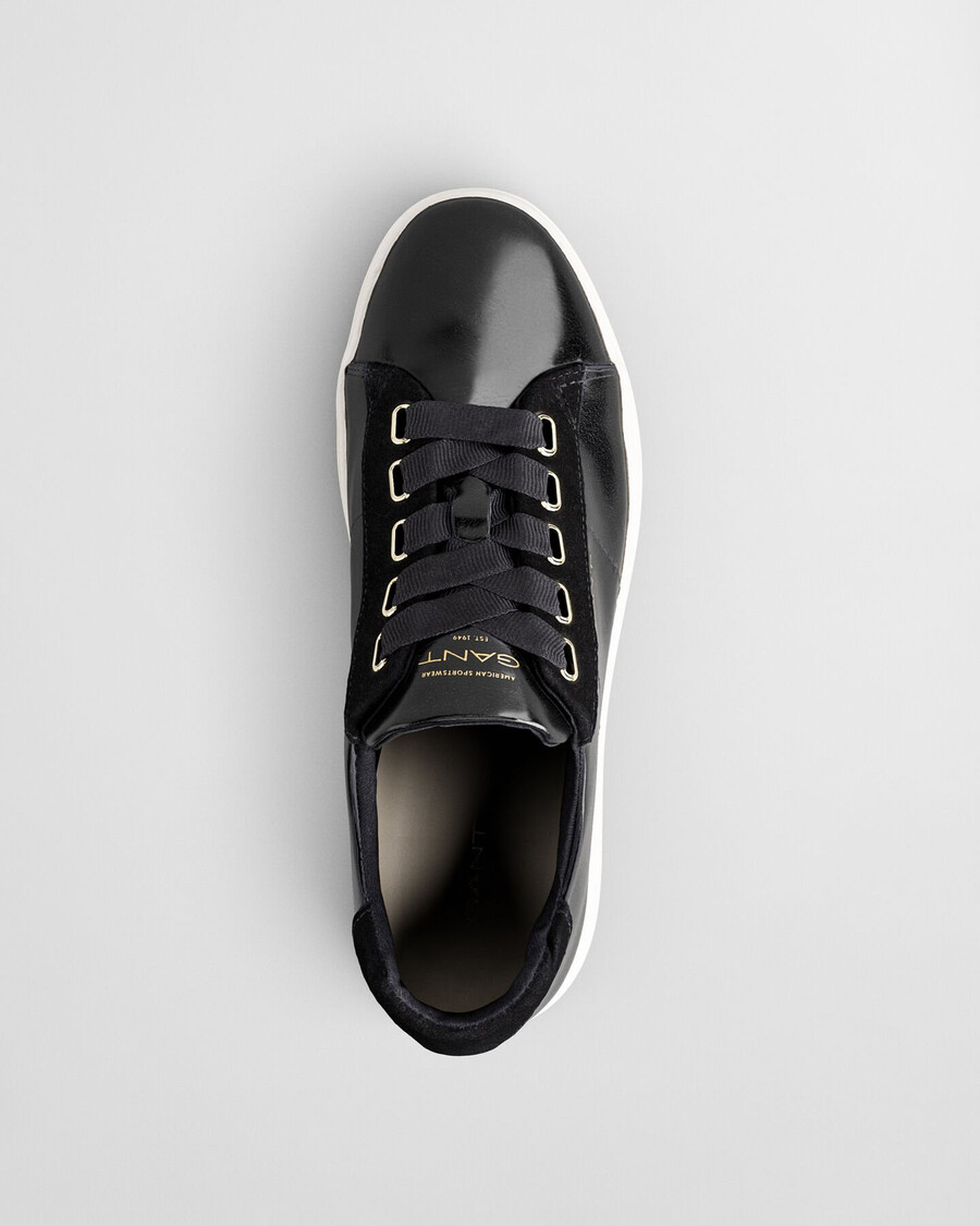 avona naplack leather sneakers - ebony black