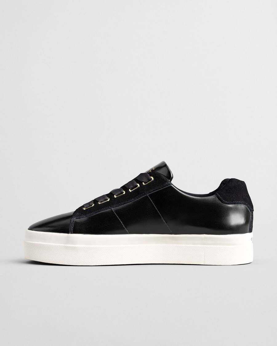 avona naplack leather sneakers - ebony black