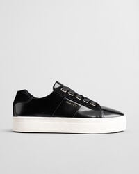 avona naplack leather sneakers - ebony black