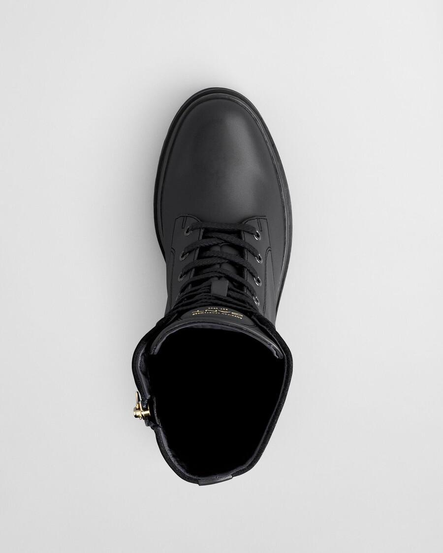 aligrey leather lace up boots - black