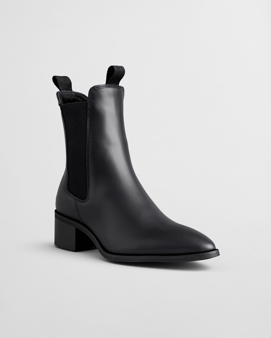 st broomly leather chelsea boots - black