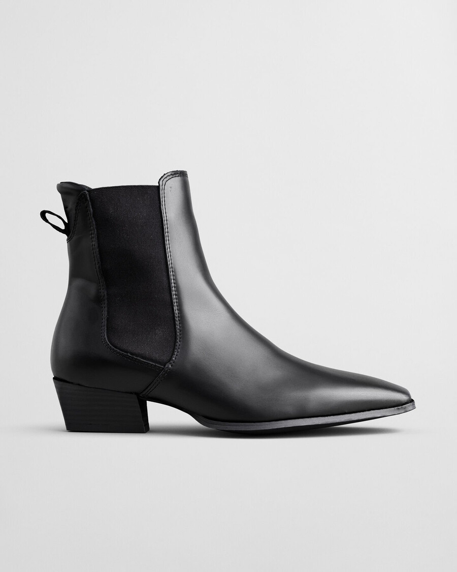 bassotte leather boots - black