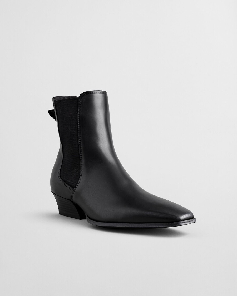 bassotte leather boots - black