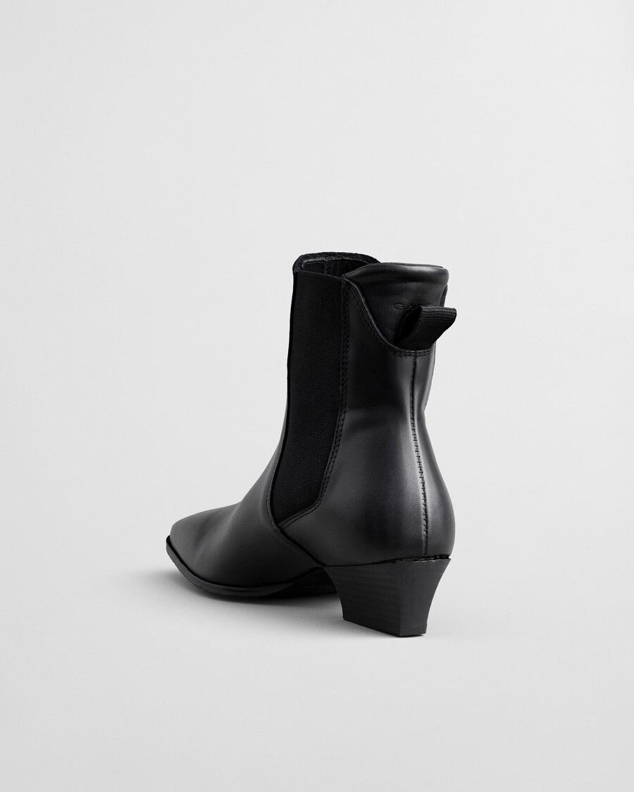 bassotte leather boots - black