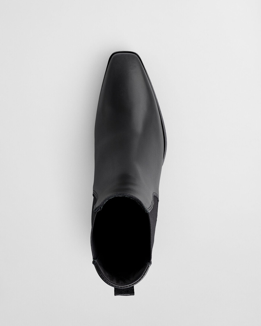 bassotte leather boots - black