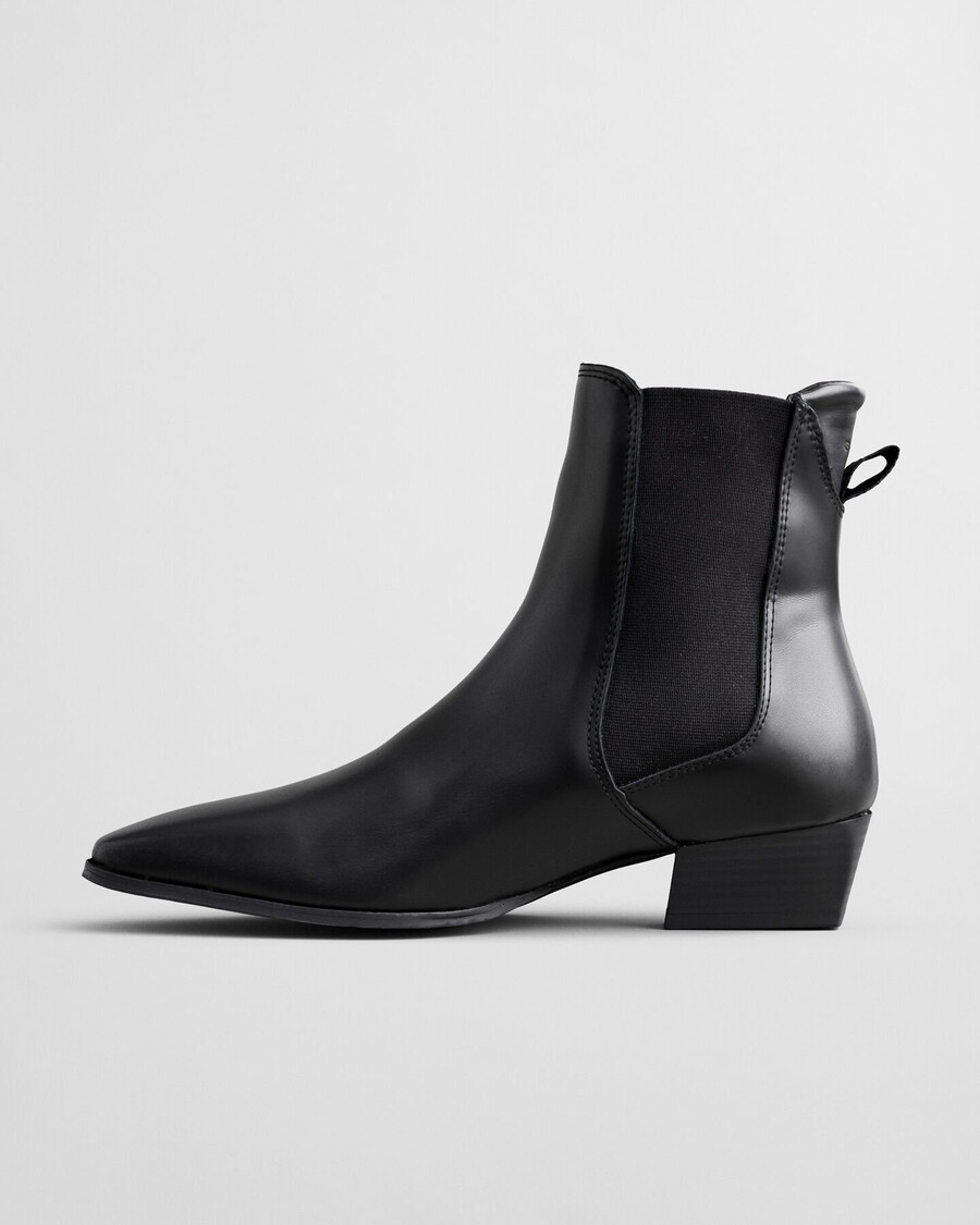 bassotte leather boots - black
