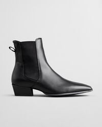 bassotte leather boots - black