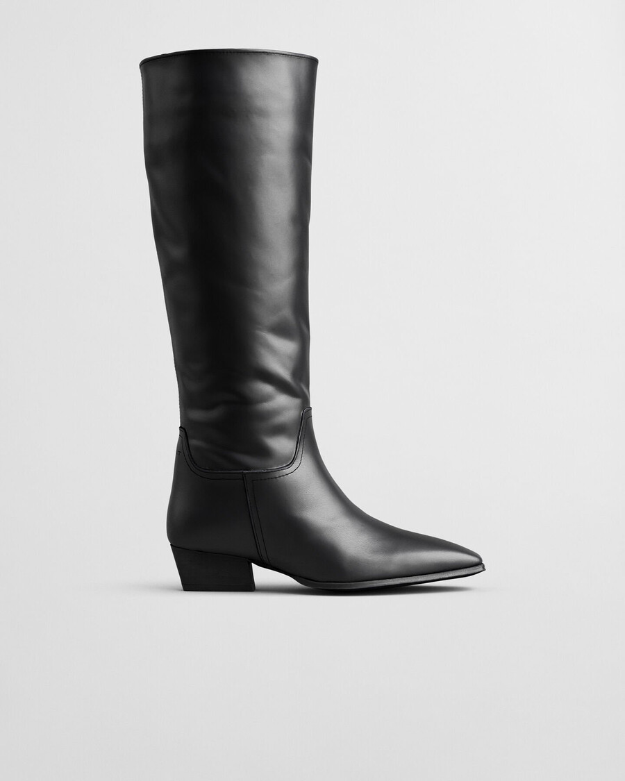 bassotte kneehigh leather boots - black