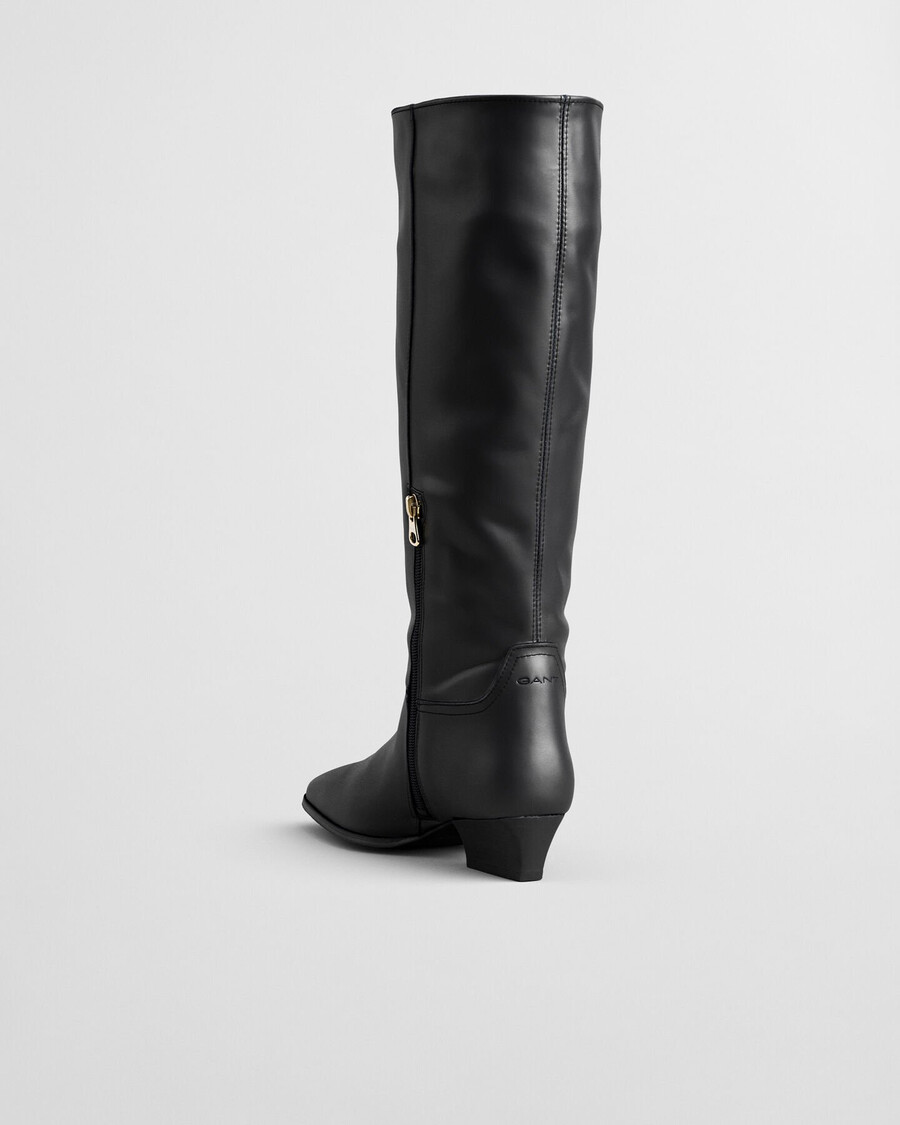 bassotte kneehigh leather boots - black