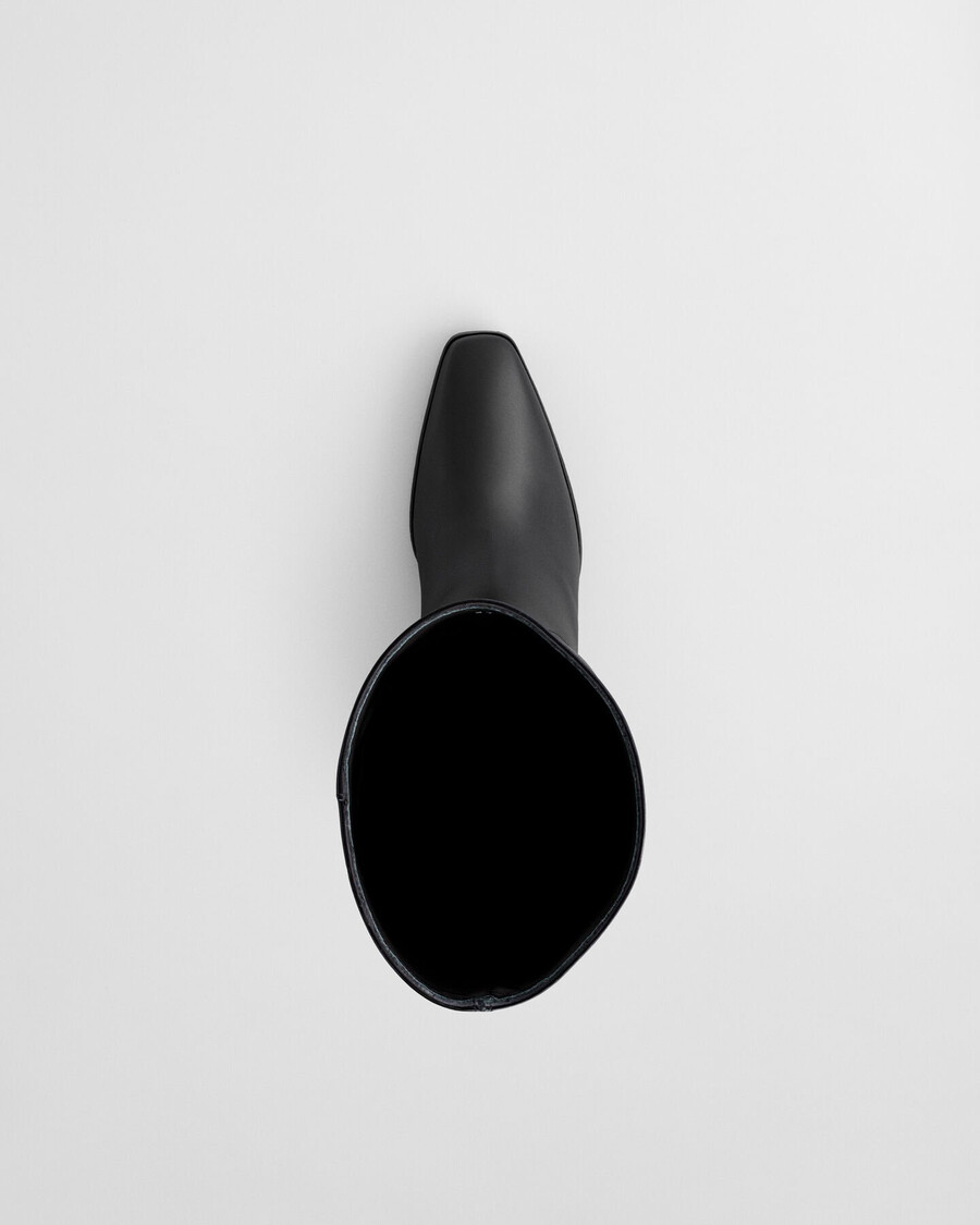 bassotte kneehigh leather boots - black