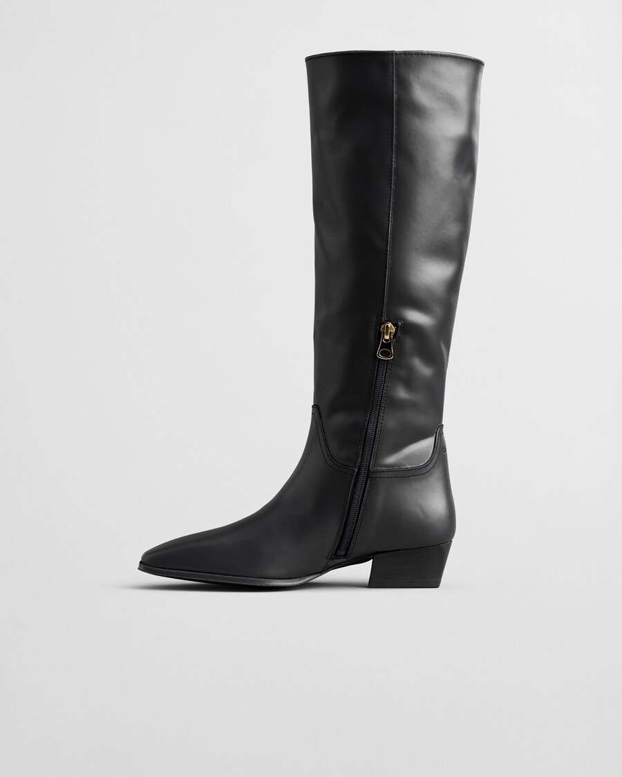 bassotte kneehigh leather boots - black