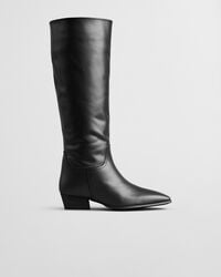 bassotte kneehigh leather boots - black